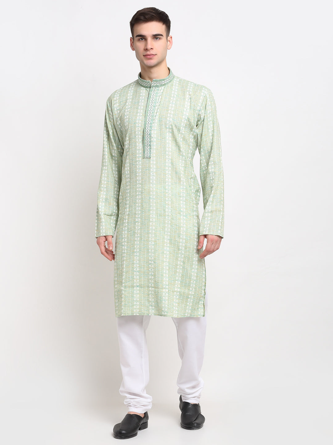 Jompers Men's Woven Kurta Pajama - Green