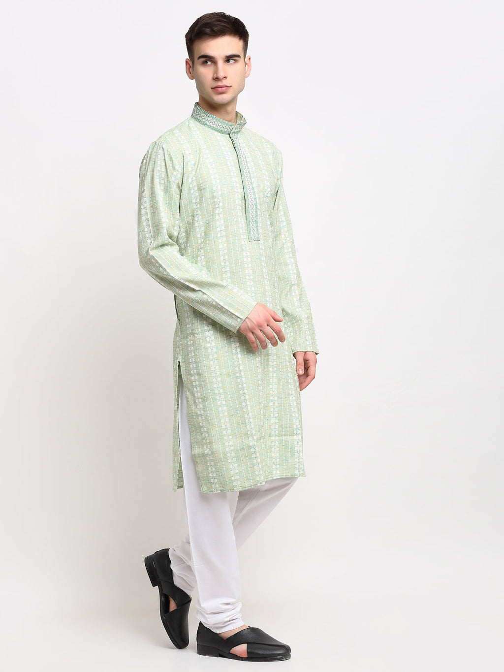 Jompers Men's Woven Kurta Pajama - Green
