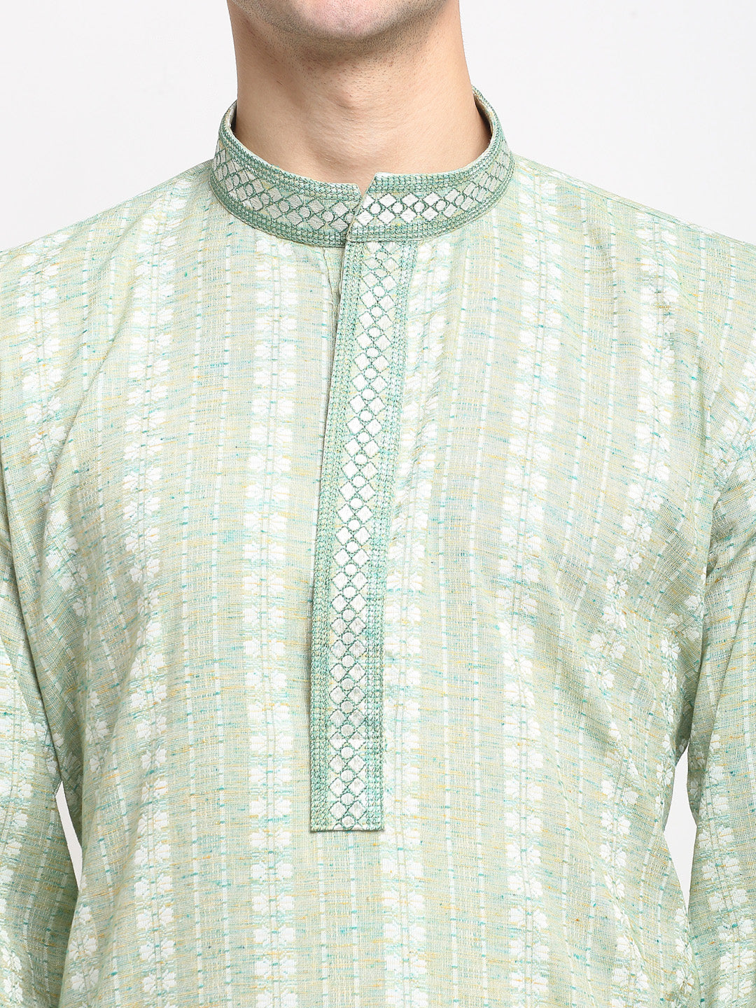 Jompers Men's Woven Kurta Pajama - Green