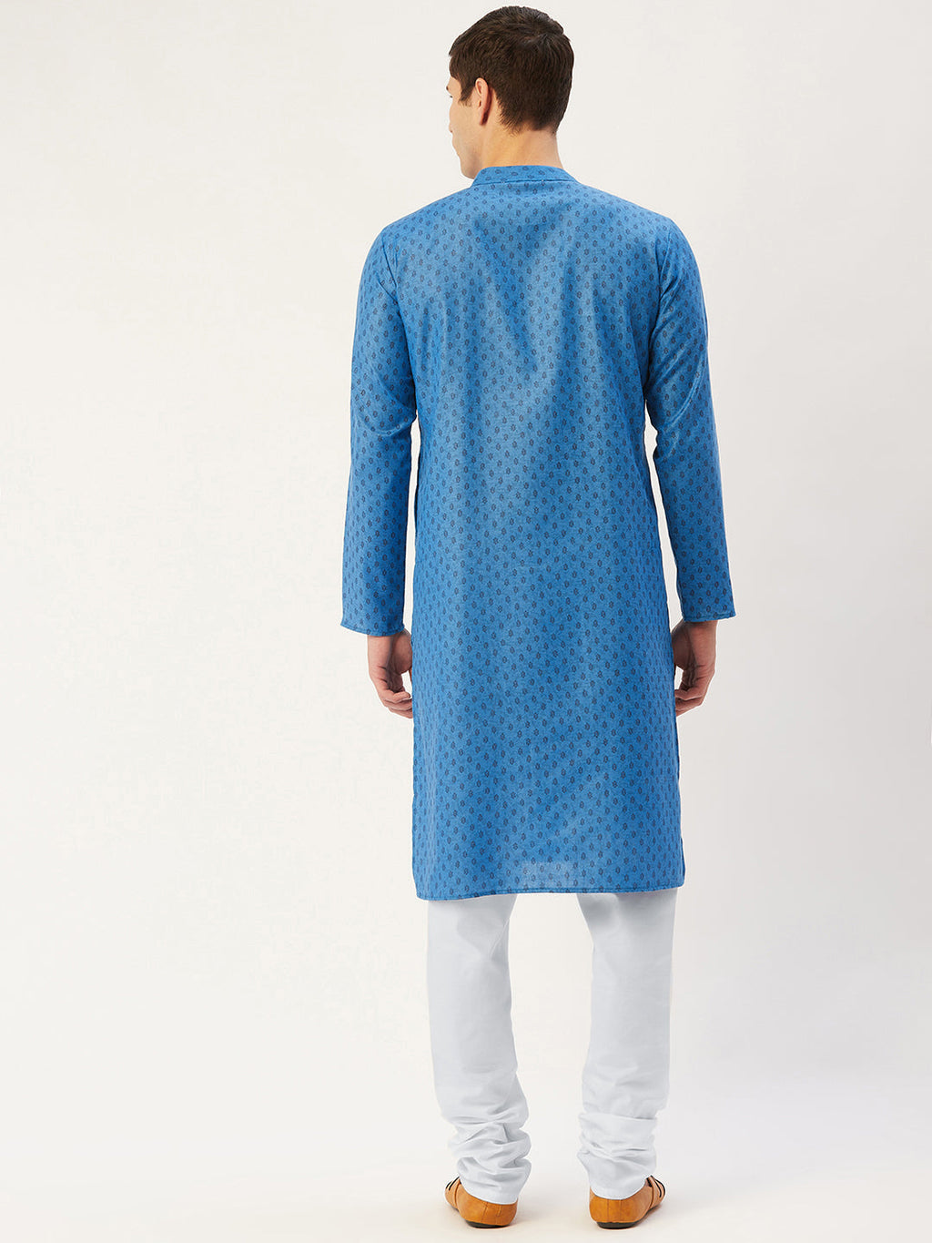 Jompers Men's Blue Cotton printed kurta Only