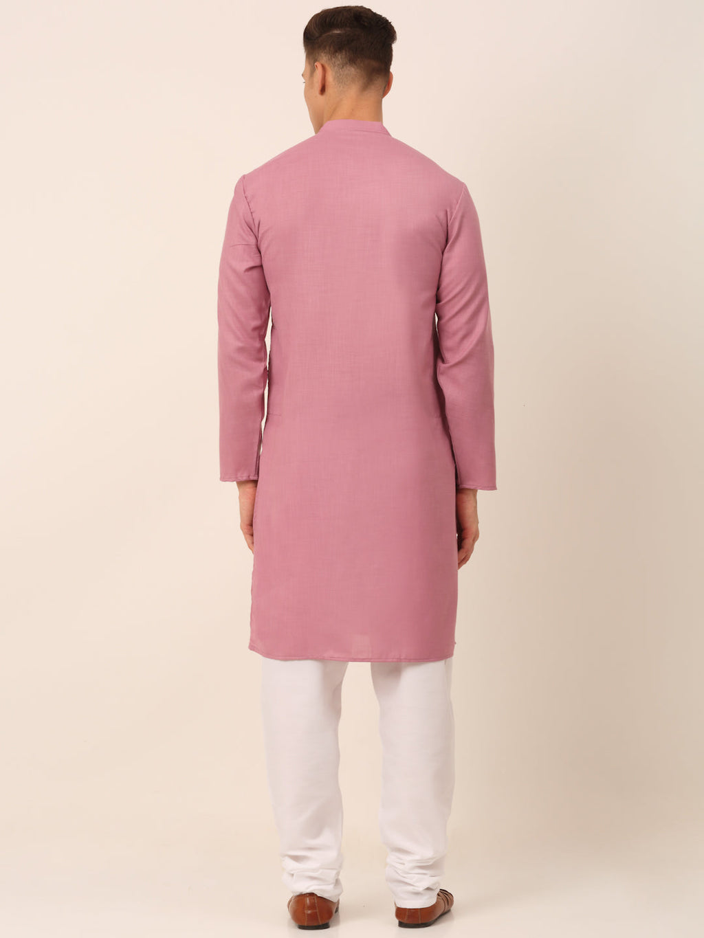 Jompers Men's Cotton Embroidered Kurta Pajama Sets - Magenta