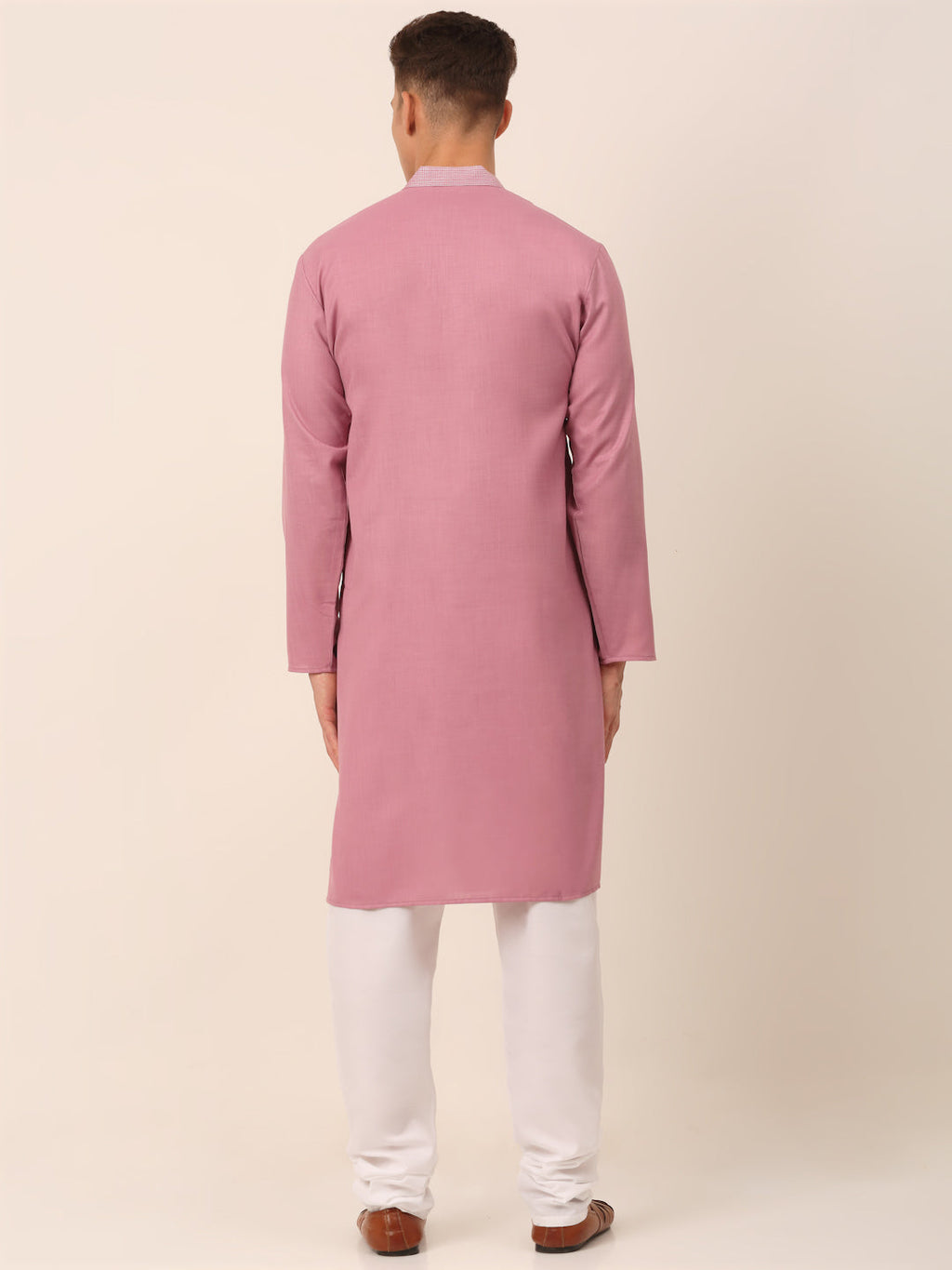 Jompers Men's Magenta Pink Embroidered Kurta Pajama Sets