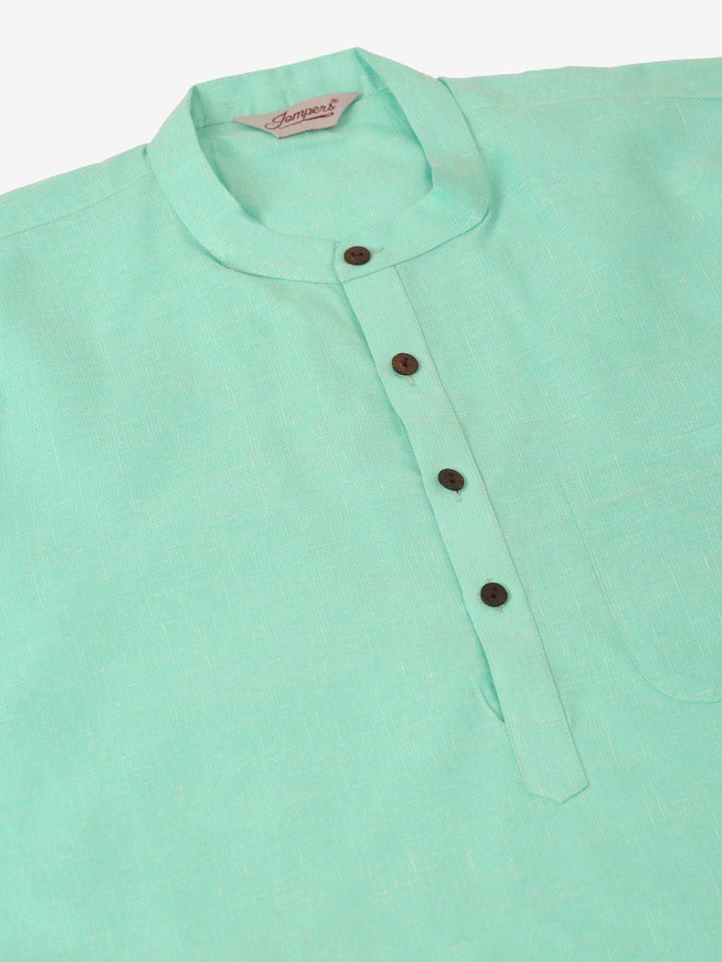 Jompers Men's Cotton Solid Kurta Pajama Sets - Green