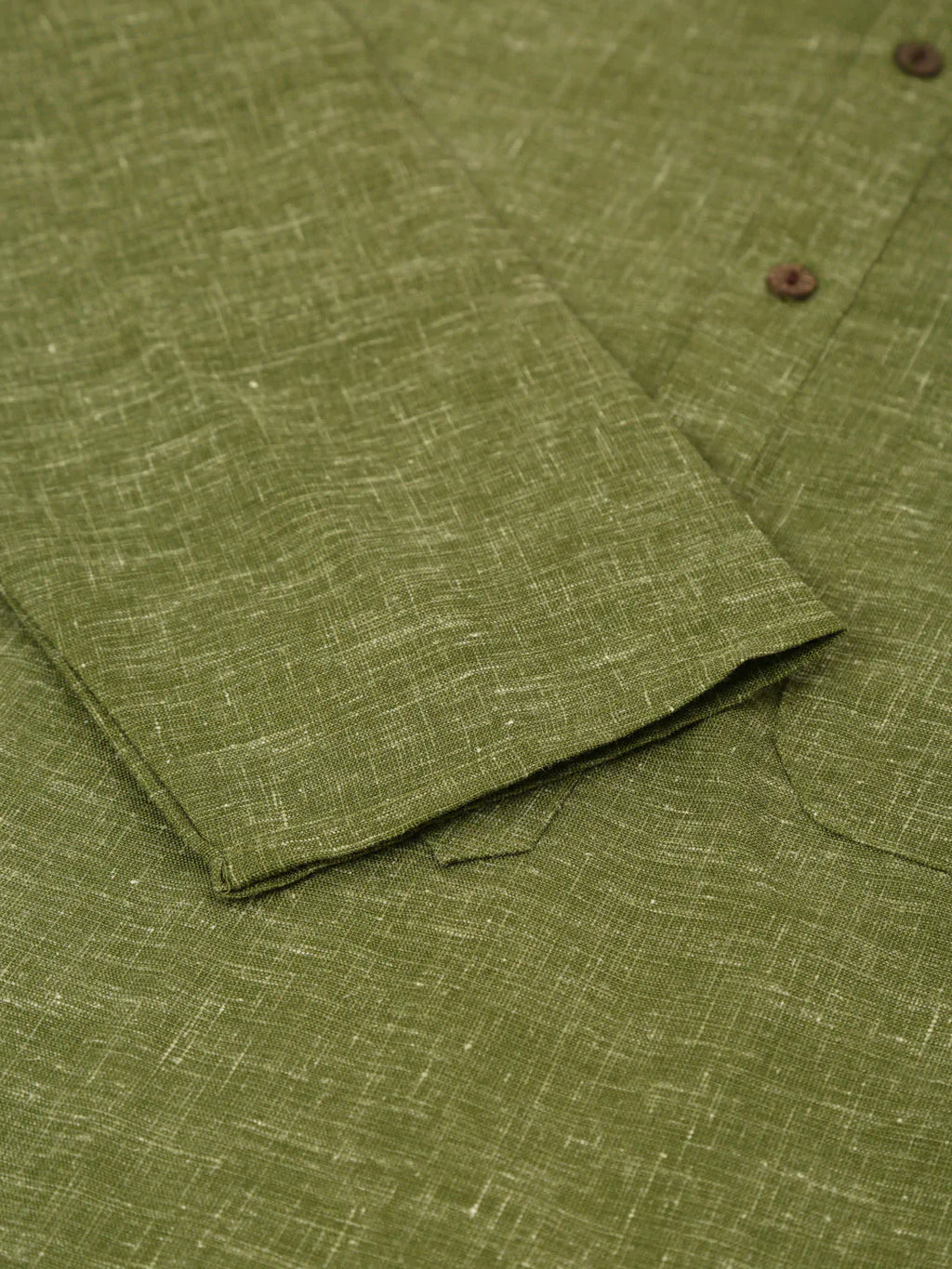 Jompers Men's Cotton Solid Kurta Pajama Set - Olive