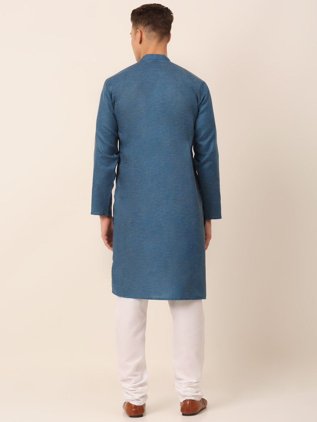 Jompers Men's Cotton Solid Kurta Pajama Sets - Peacock