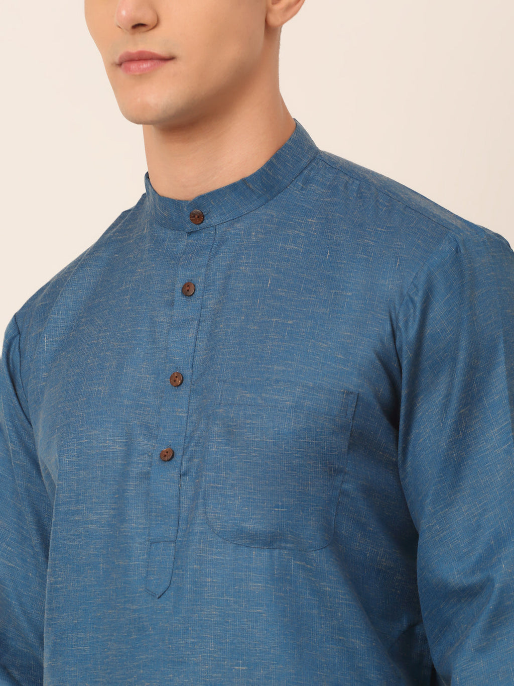 Jompers Men's Cotton Solid Kurta Pajama Sets - Peacock