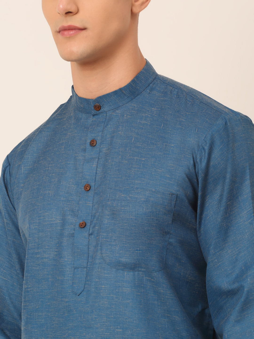 Jompers Men's Cotton Solid Kurta Pajama Sets - Peacock