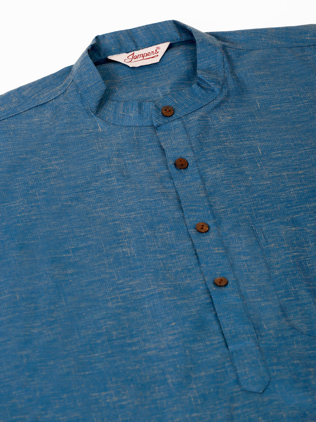 Jompers Men's Cotton Solid Kurta Pajama Sets - Peacock