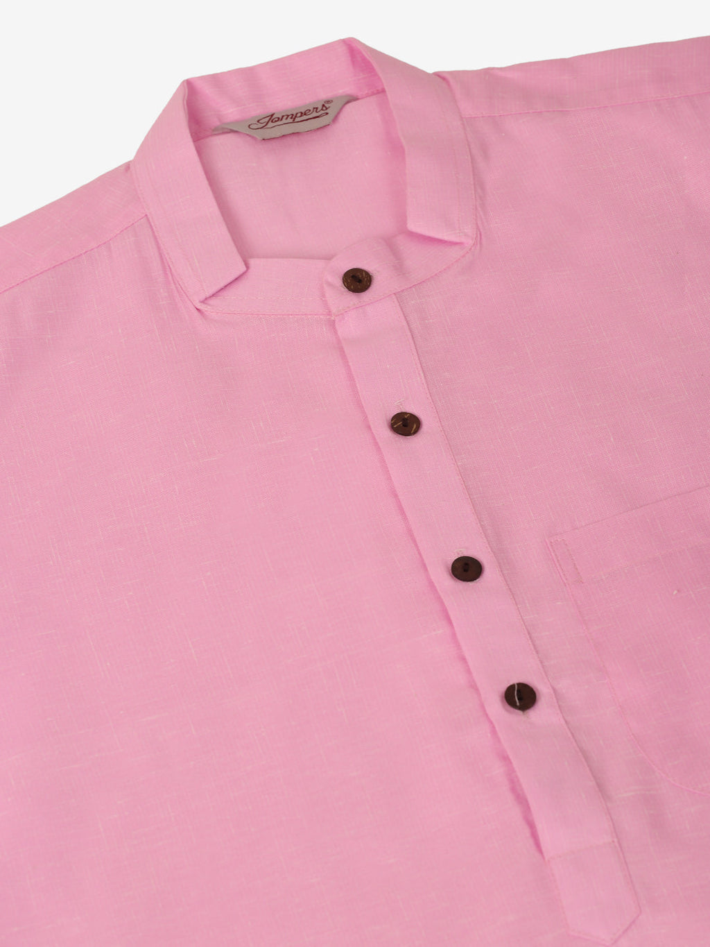 Jompers Men's Cotton Solid Kurta Pajama Sets - Pink