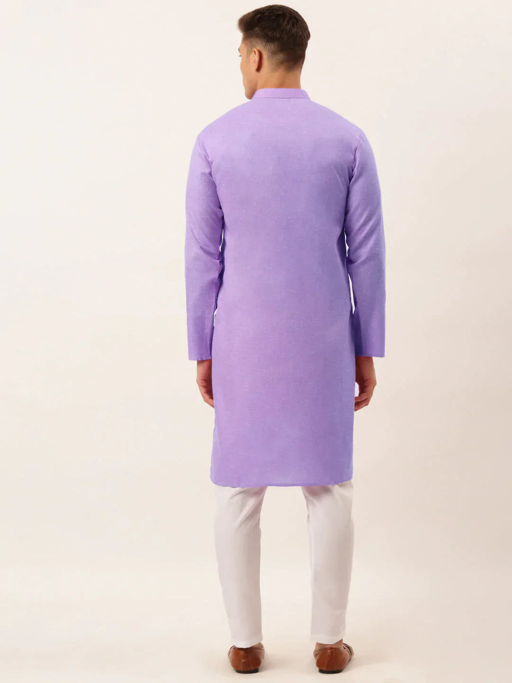 Jompers Men's Cotton Solid Kurta Pajama Set - Purple