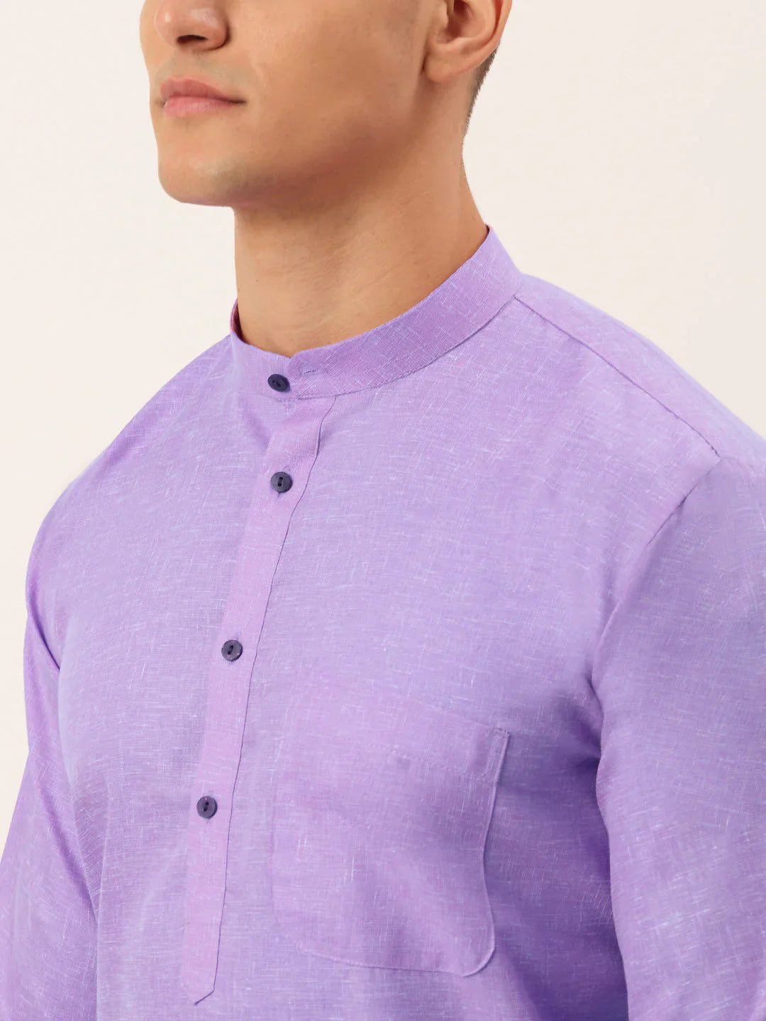 Jompers Men's Cotton Solid Kurta Pajama Set - Purple