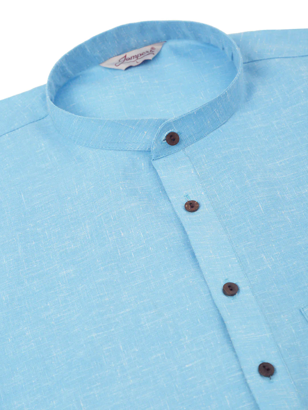 Jompers Men's Cotton Solid Kurta Pajama Set - Sky Blue