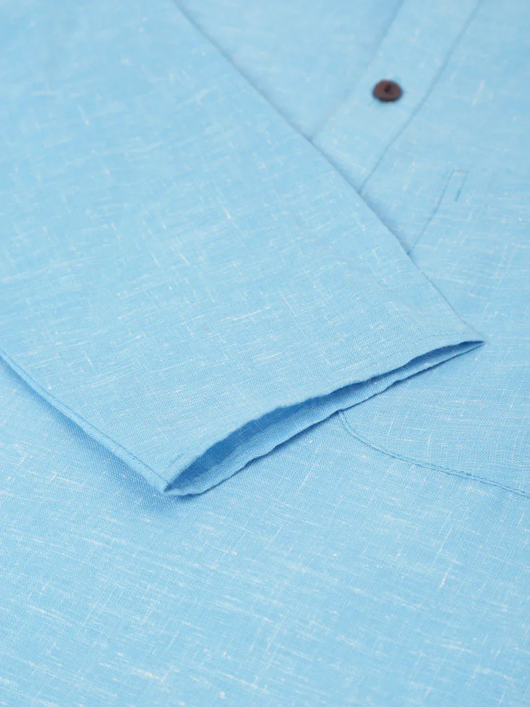 Jompers Men's Cotton Solid Kurta Pajama Set - Sky Blue