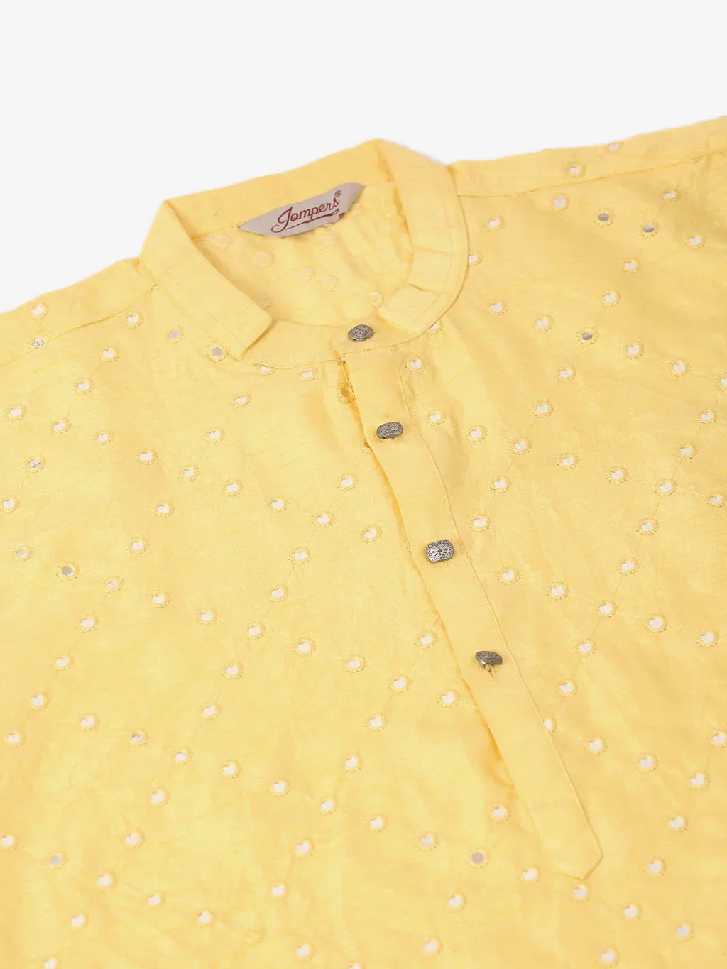 Jompers Men's Lemon Mirror Work Kurta Pyjama