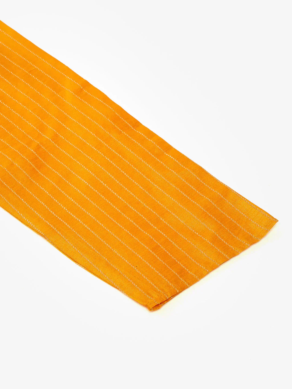 Jompers Men's Mustard Striped Pleated Chikankari Kurta pyjama Set