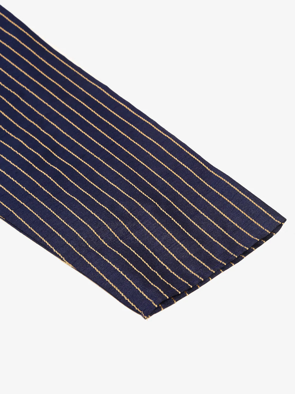 Jompers Men's Navy Blue Striped Pleated Chikankari Kurta pyjama Set
