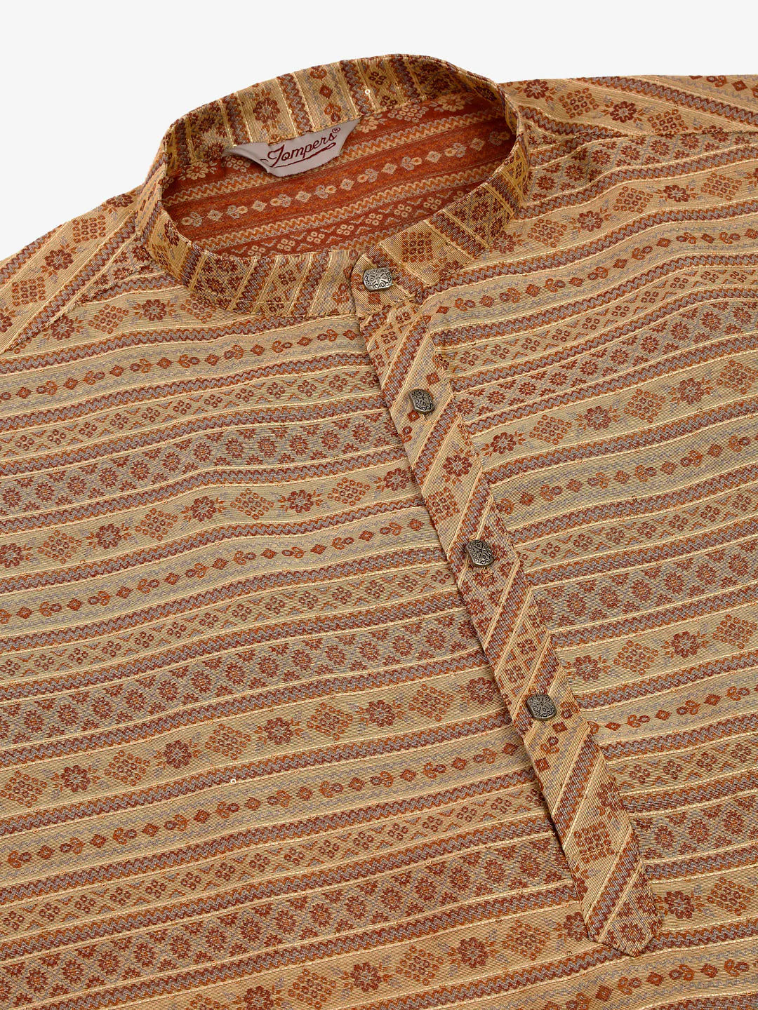 Jompers Men's Sequinned Kurta with Churidar - Brown