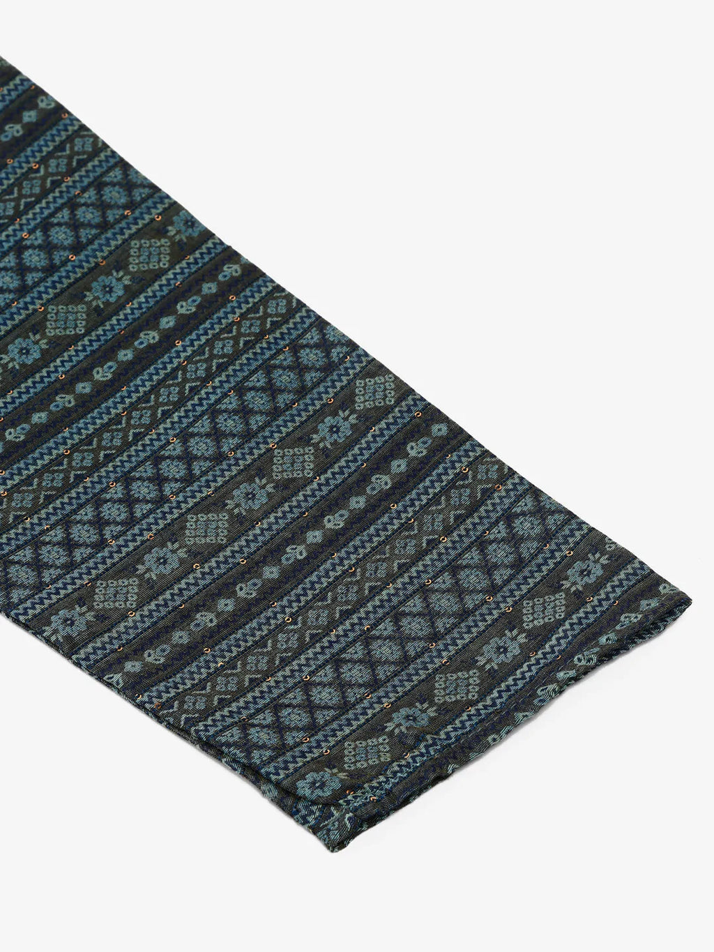 Jompers Men's Printed Sequinned Kurta with Churidar - Teal