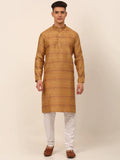 Jompers Men's Printed Sequinned Kurta with Churidar - Yellow