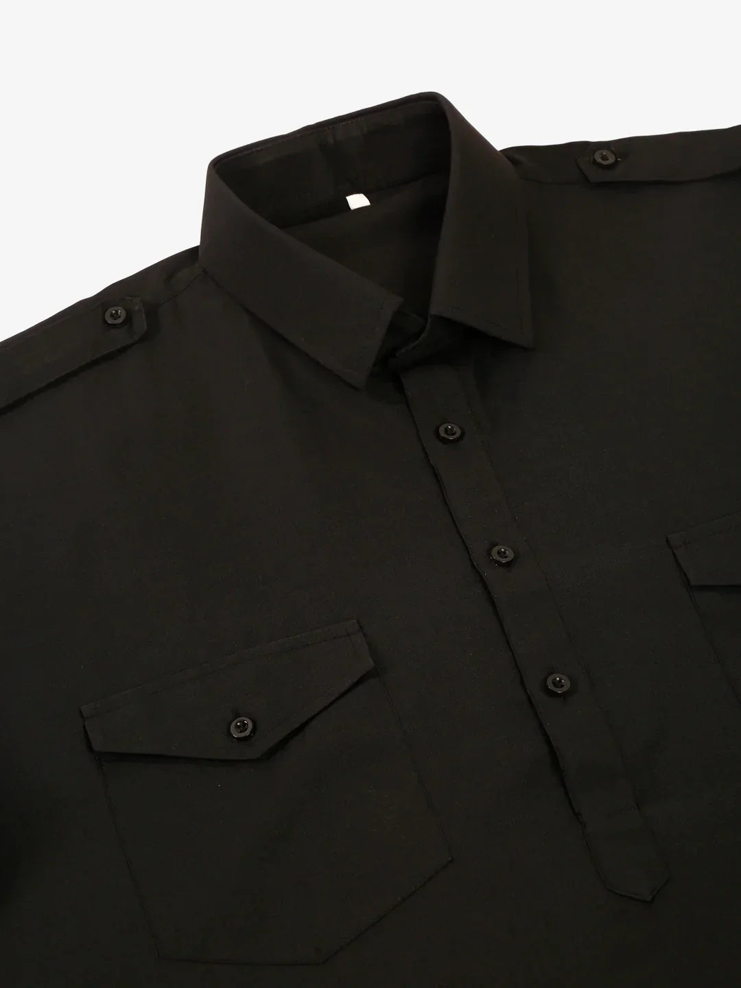 Jompers Men's Black Cotton Solid Pathani Kurta with Salwar