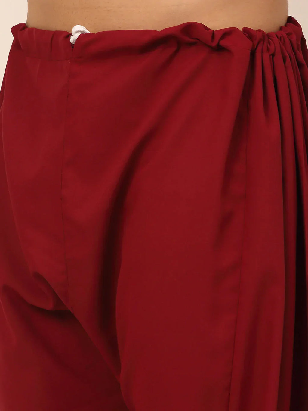 Jompers Men's Maroon Cotton Solid Pathani Kurta with Salwar