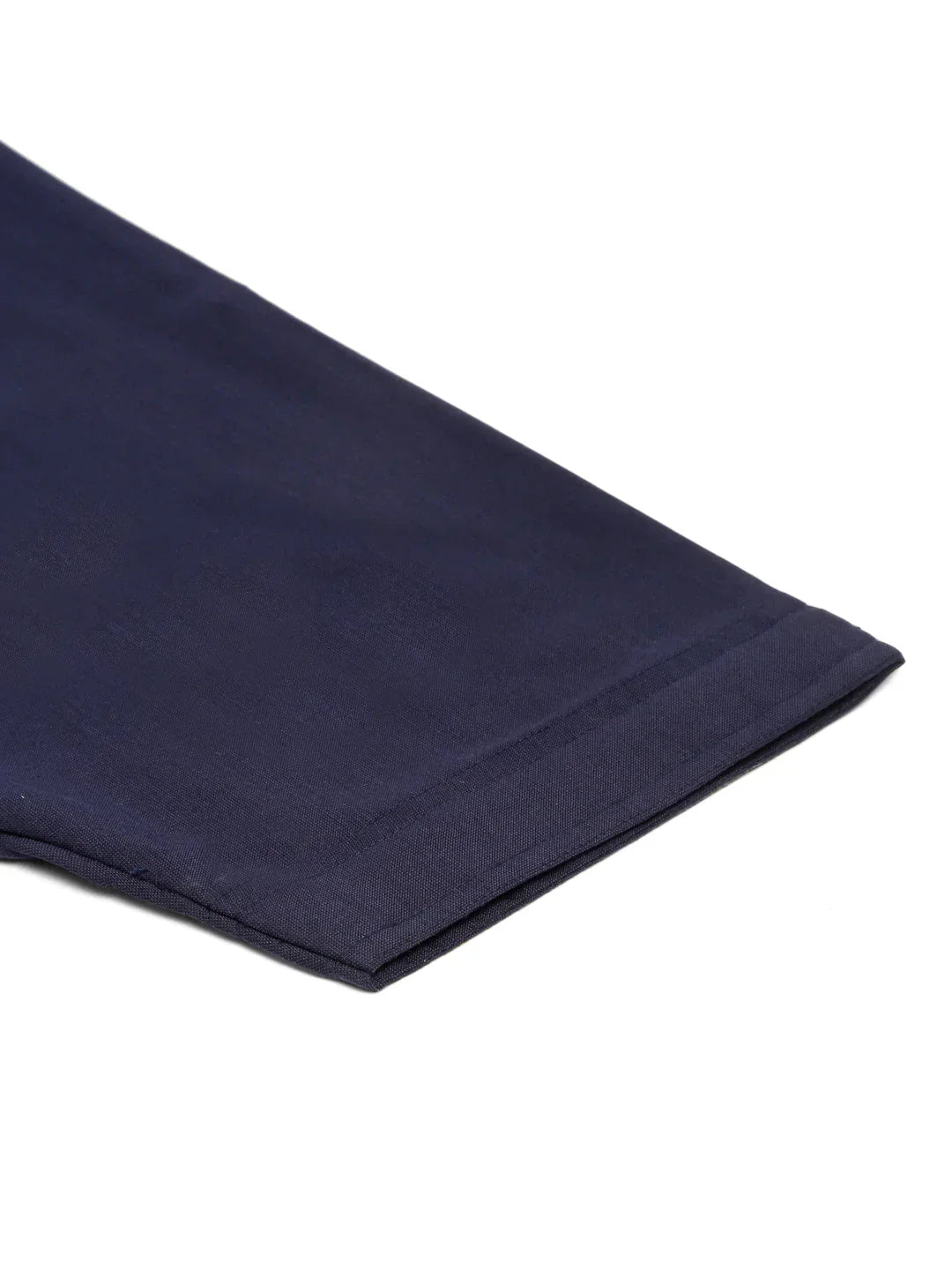 Jompers Men's Navy Cotton Solid Pathani Kurta with Salwar