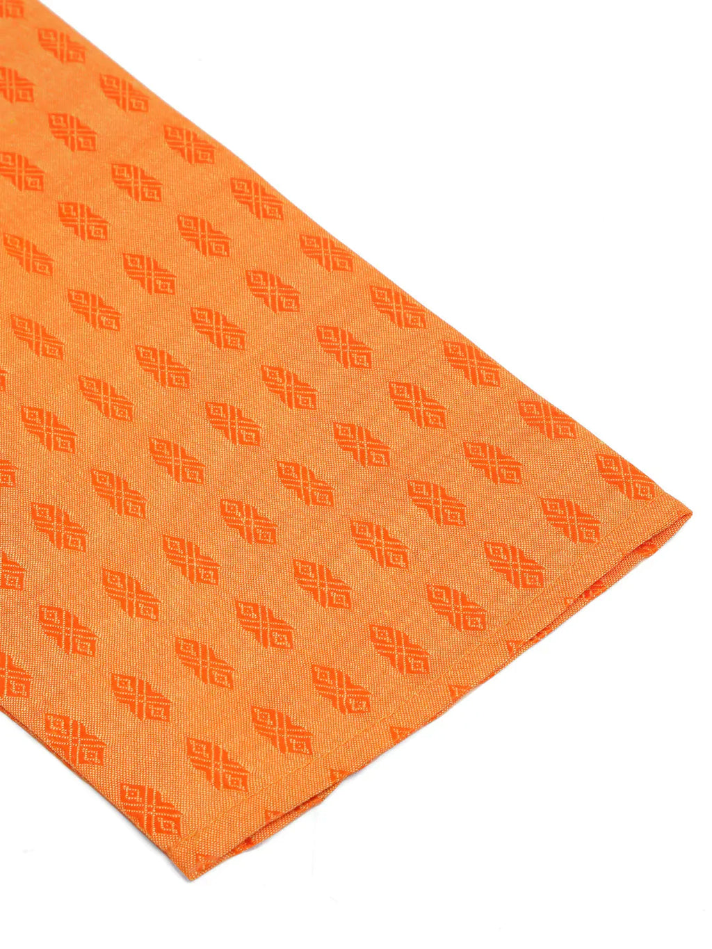 Jompers Men's Orange Woven Design Kurta Pajama