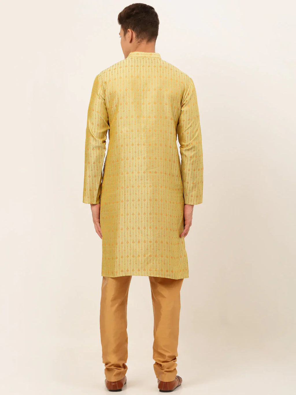 Jompers Men's Yellow Embroidered Kurta Payjama Sets