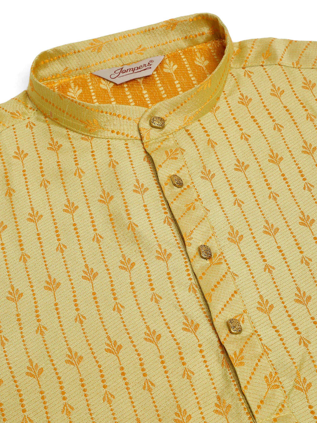 Jompers Men's Yellow Embroidered Kurta Payjama Sets