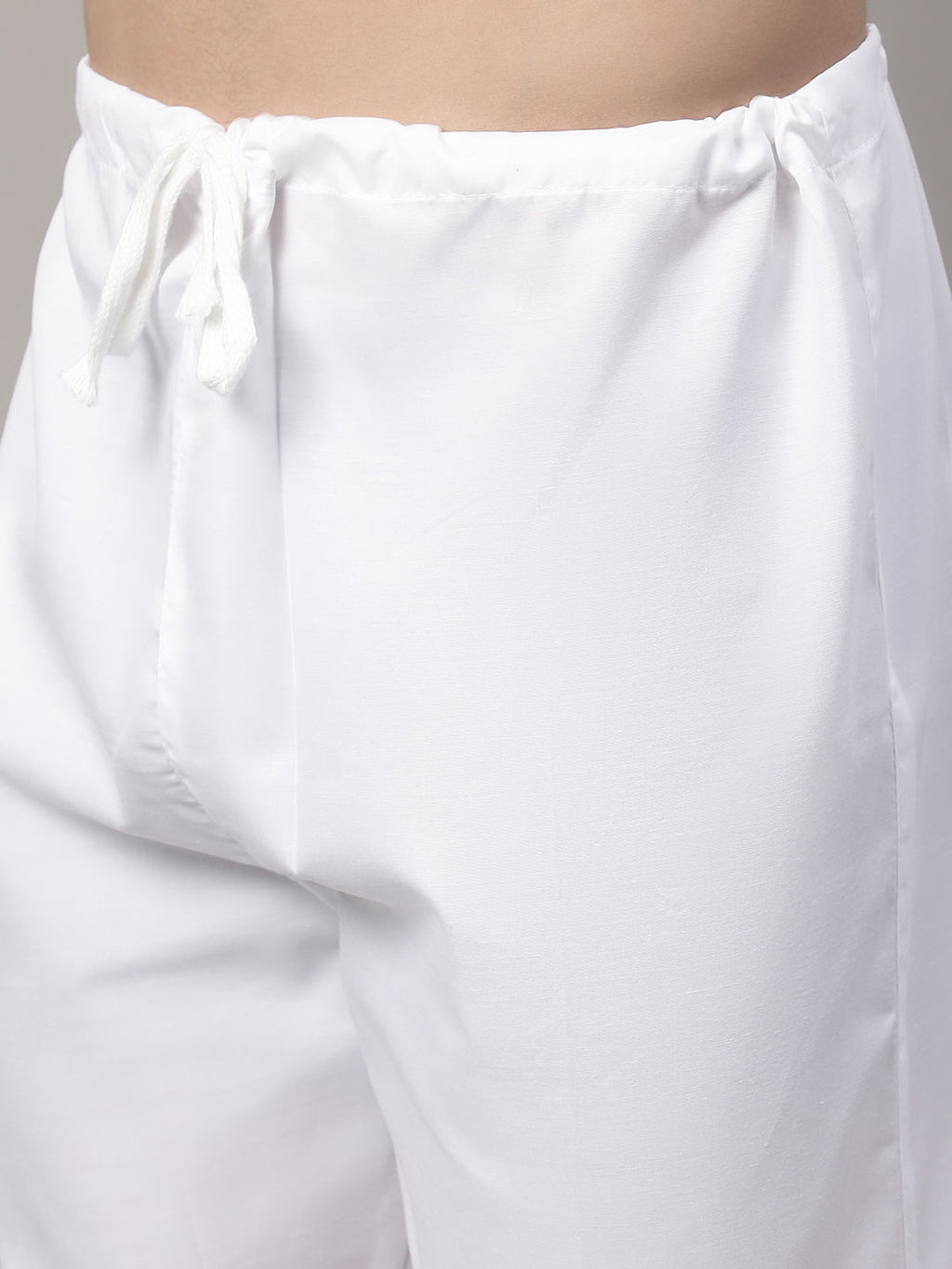 Jompers Men's White Embroidered Straight Kurta Pyjama Set