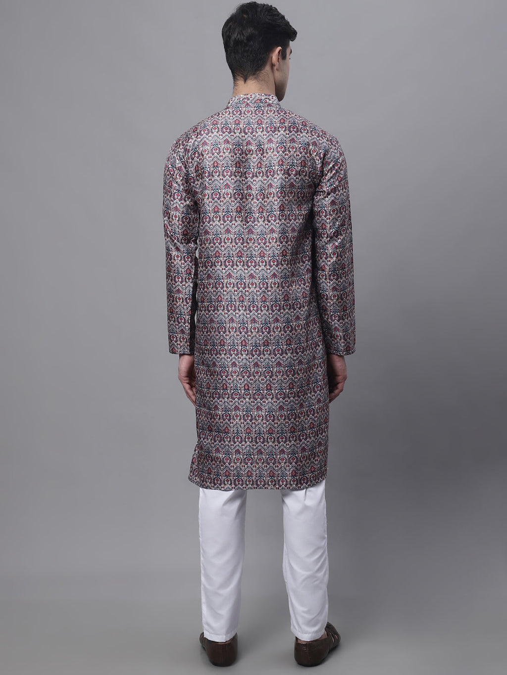 Jompers Men's Maroon Digital Printed Kurta Pyjama Set