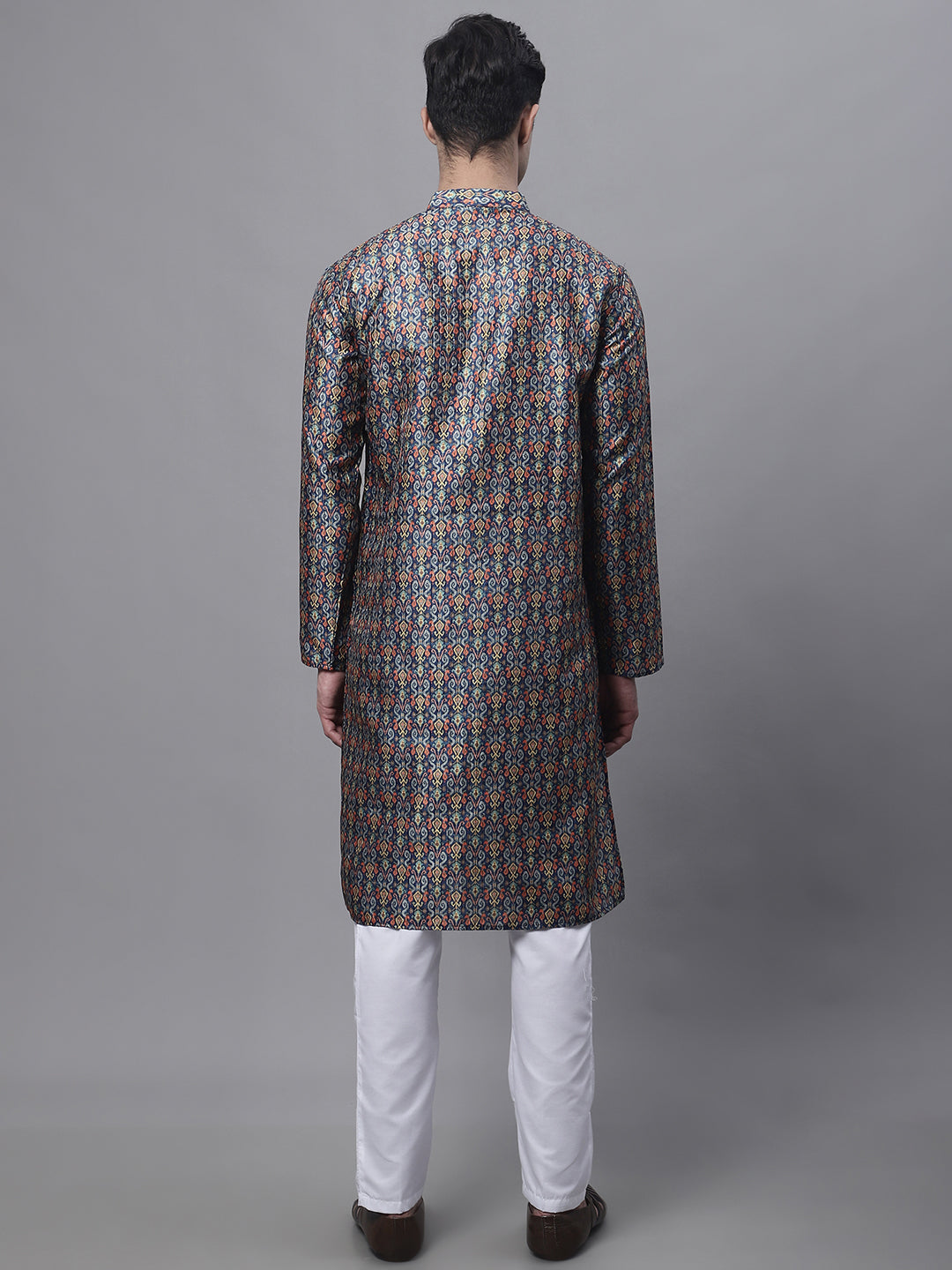 Jompers Men's Navy Digital Printed Kurta Pyjama Set