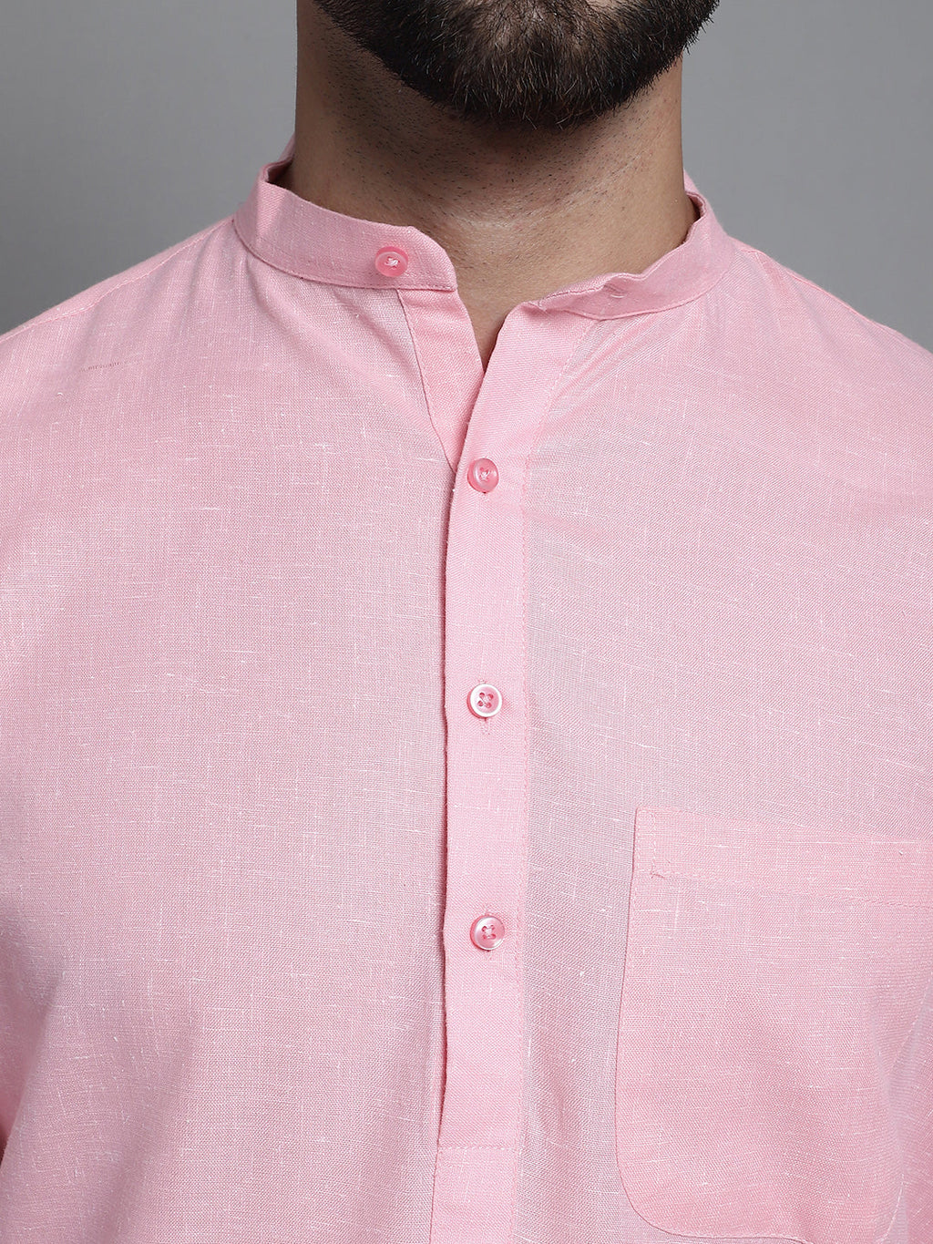 Jompers Men's Solid Pure Cotton Kurta With Pyjamas - Pink