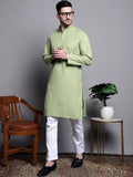 Jompers Men's Pure Cotton Kurta with Churidar - Pista