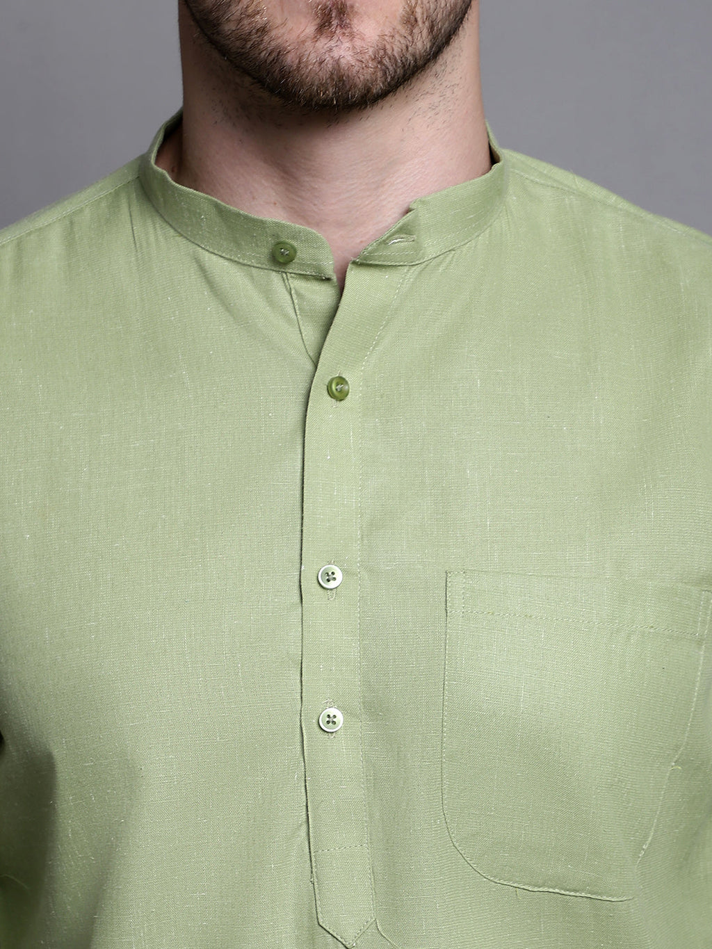 Jompers Men's Pure Cotton Kurta with Churidar - Pista