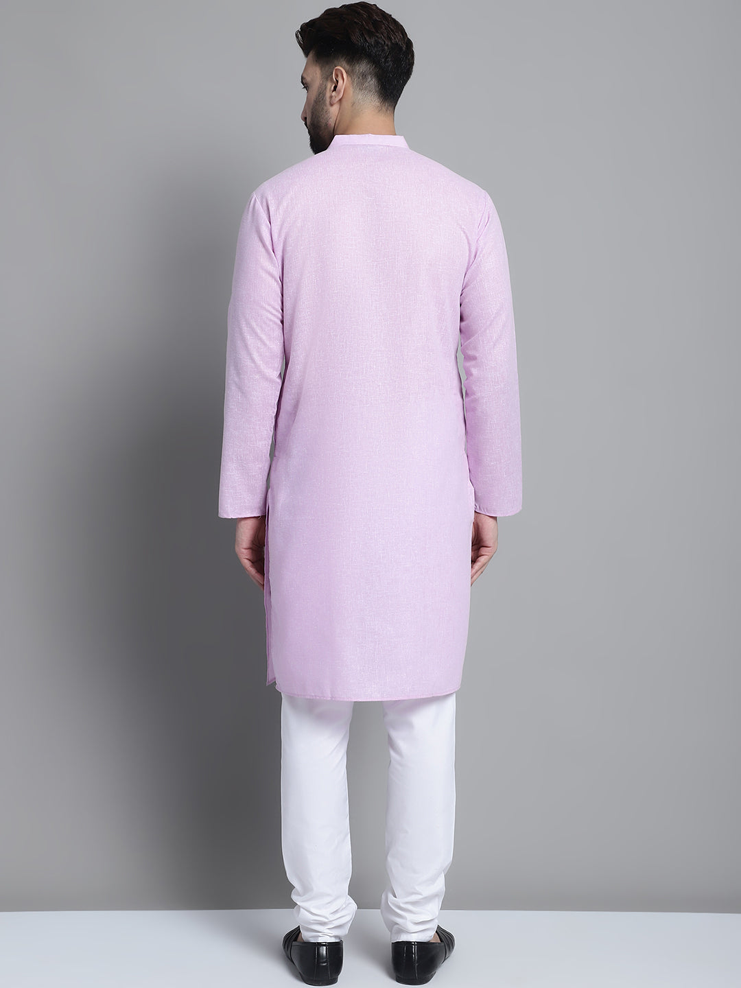 Jompers Men's Solid Pure Cotton Kurta With Pyjamas - Purple
