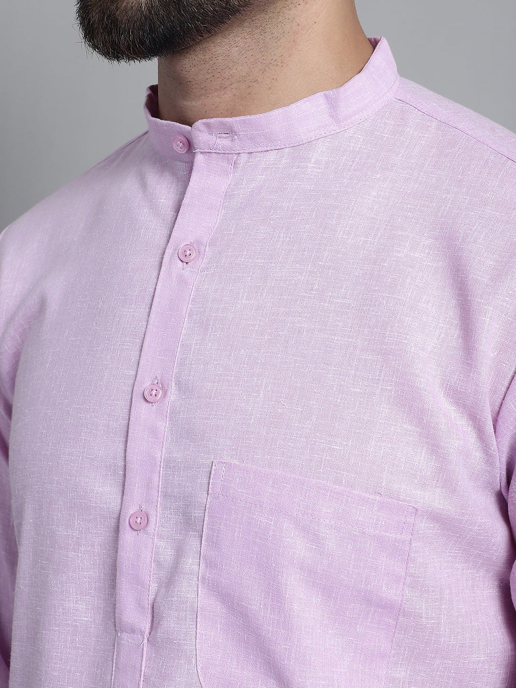 Jompers Men's Solid Pure Cotton Kurta With Pyjamas - Purple