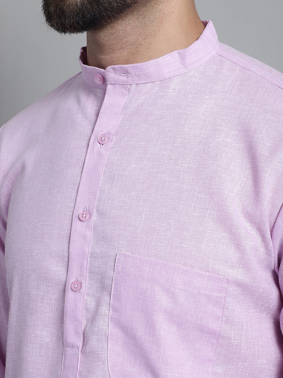 Jompers Men's Solid Pure Cotton Kurta With Pyjamas - Purple