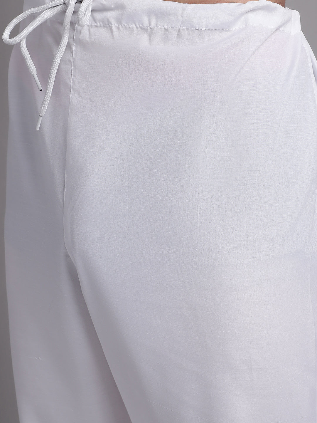 Jompers Men's Peach Chikankari Embroidered and Sequence Kurta with Pyjama