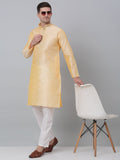 Jompers Men's Golden Collar Embroidered Kurta with Pyjama