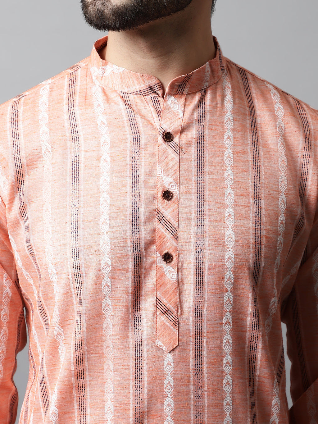 Jompers Men's Coral Geomatric Printed Kurta with Churidar
