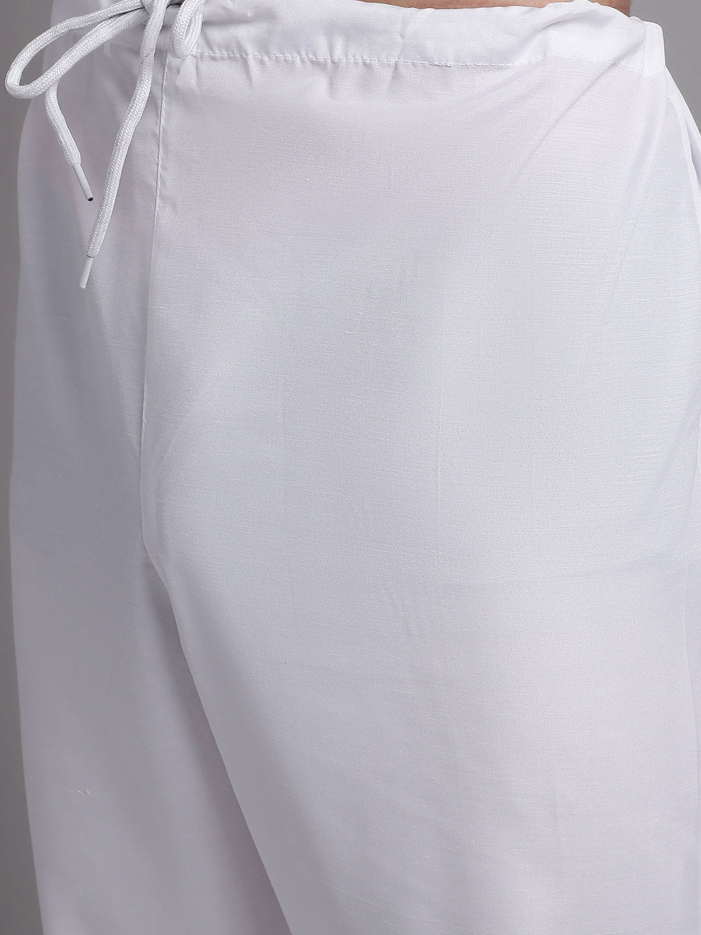 Jompers Men's White Printed Pure Cotton Kurta Payjama Set