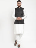 Jompers Men's Solid Kurta Pajama with Solid Waistcoat
