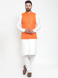 Jompers Men Solid Kurta Pajama with Solid Waistcoat