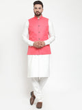 Jompers Men Beautiful Solid Kurta Pajama with Solid Waistcoat