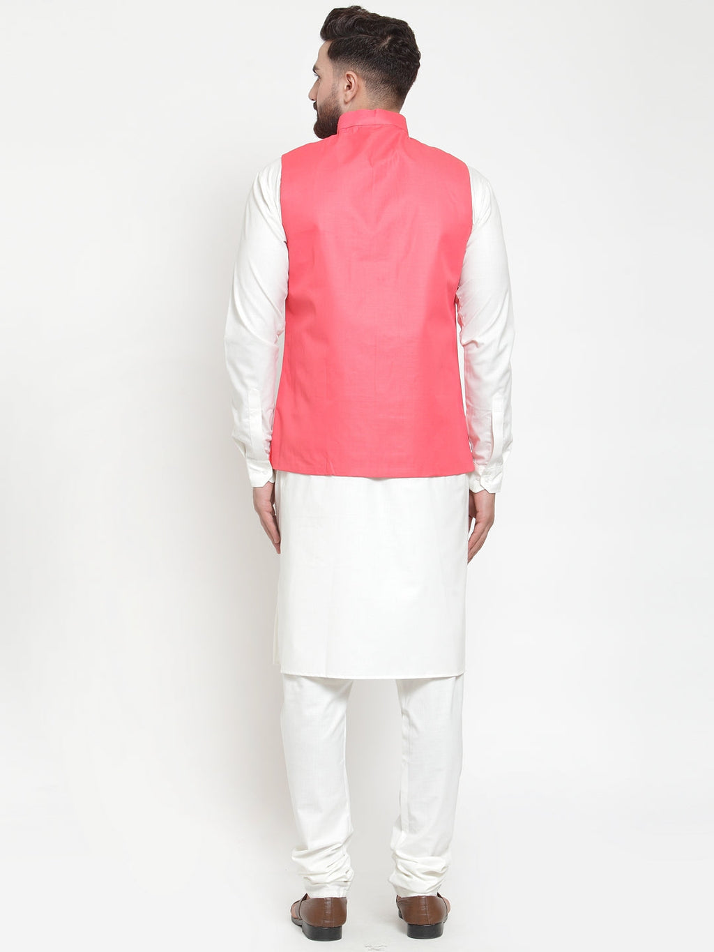 Jompers Men Beautiful Solid Kurta Pajama with Solid Waistcoat