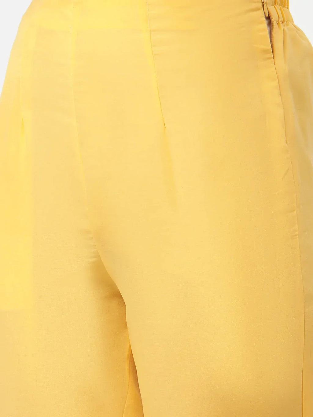 Jompers Women's Yellow Embroidered Regular Kurta with Trousers & With Dupatta