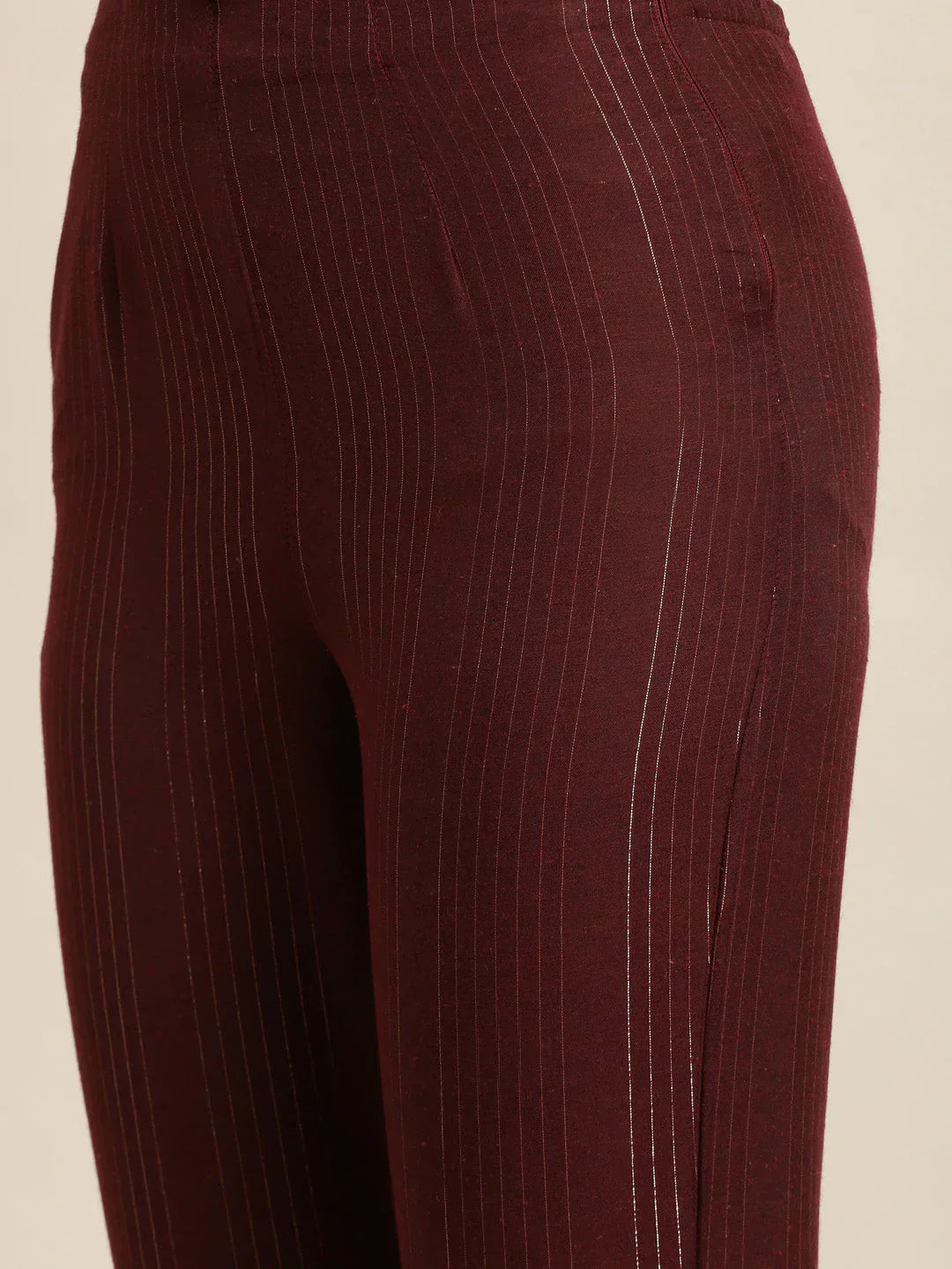 Jompers Women's Printed Kurta with Trousers & With Dupatta - Maroon