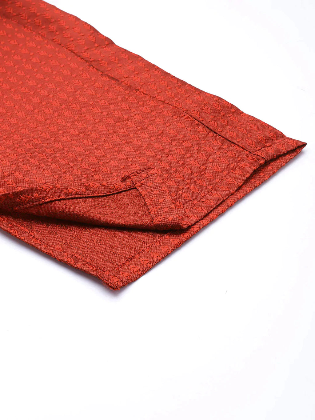 Jompers Women's Dupion Silk Jacquard Kurta with Trousers & Dupatta - Maroon