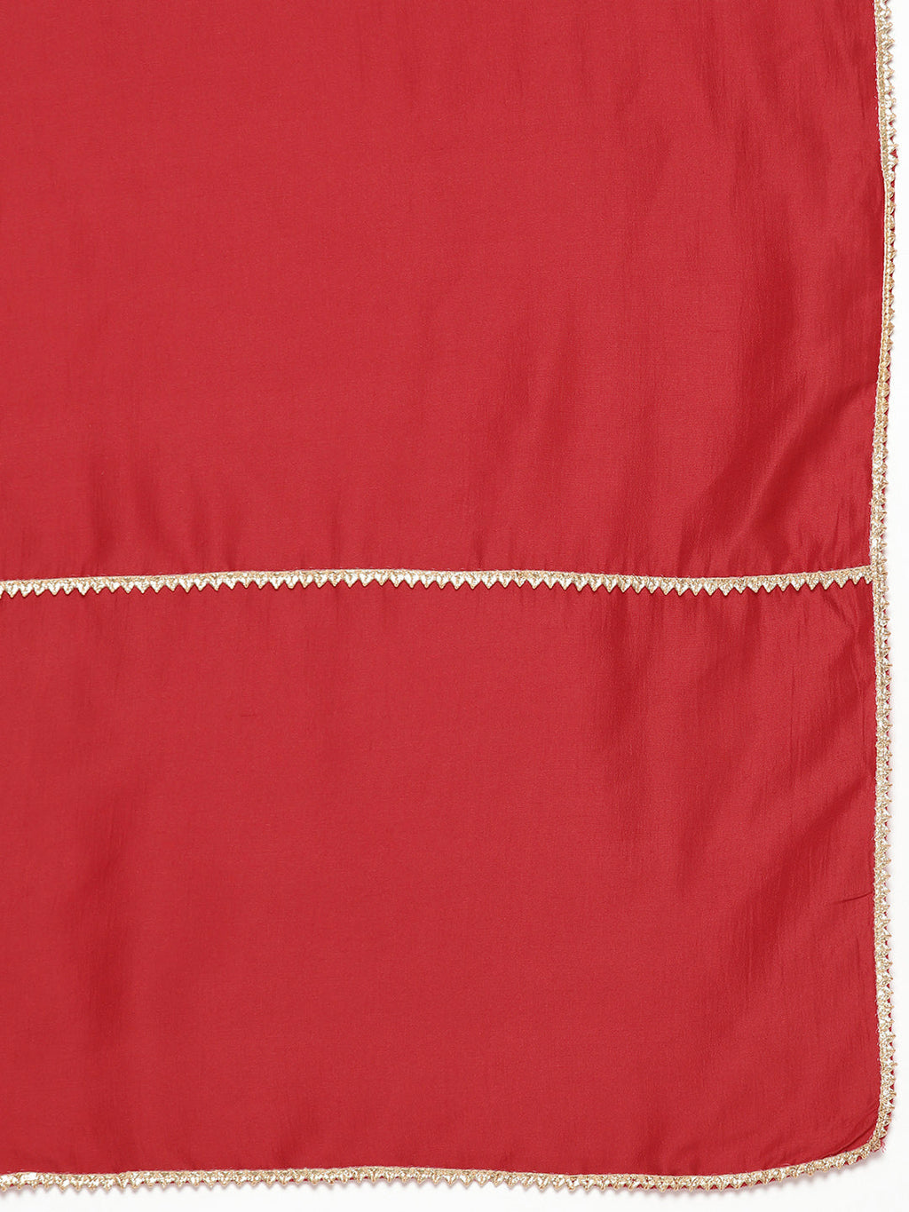 Jompers Women's Embroidered Silk Flared kurta,pant with dupatta set - Red